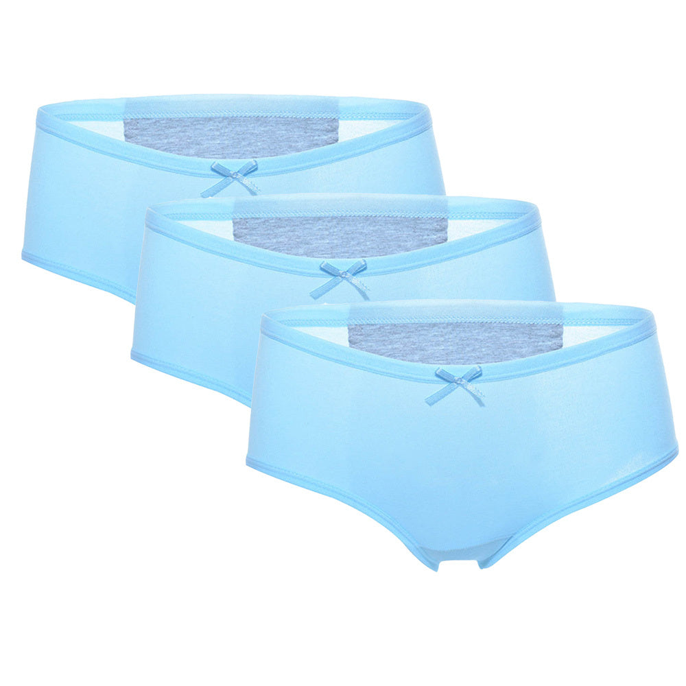 Set of three women's menstrual panties in various colors, comfortable underwear designed for period protection and everyday wear.