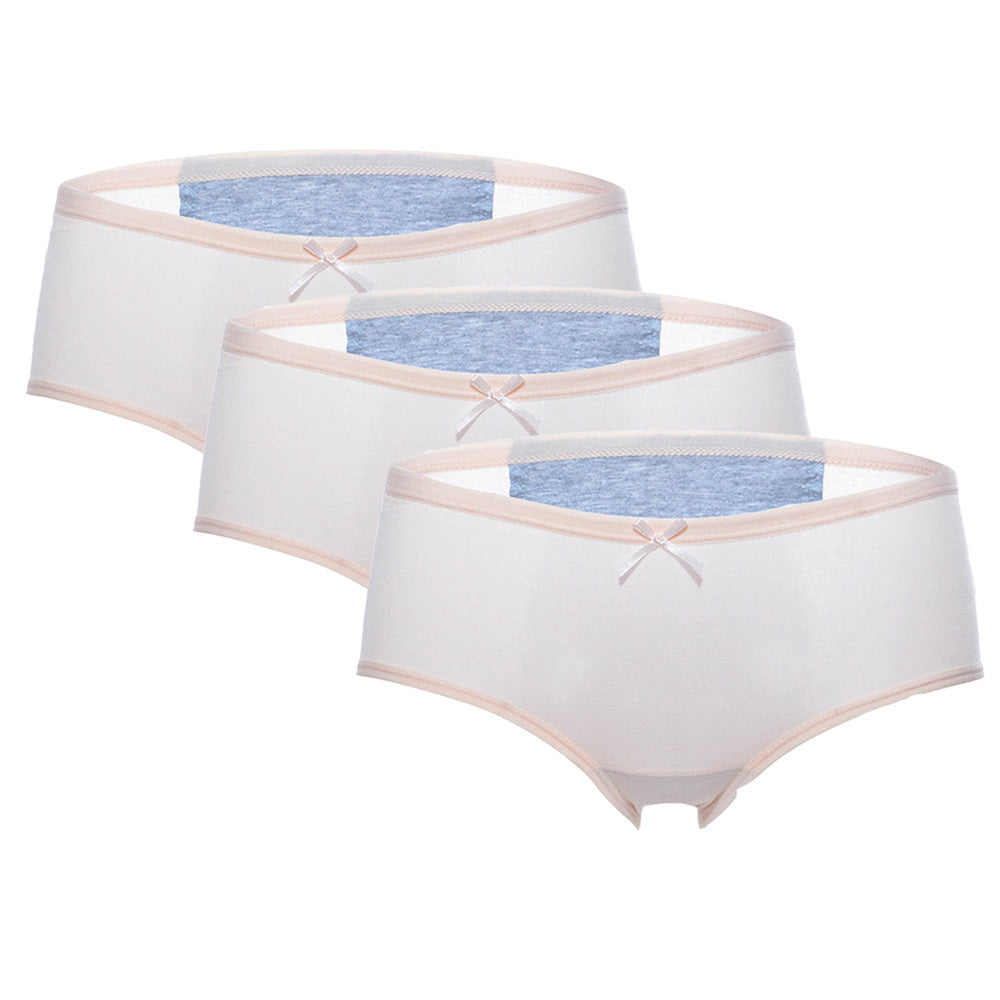 Three pairs of women's menstrual panties in a pack, showcasing comfortable, reusable underwear designed for period protection.