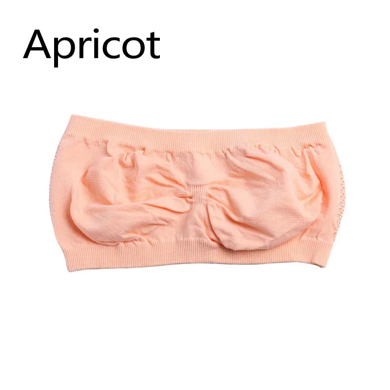 Apricot seamless bandeau bra made from soft, breathable fabric for everyday comfort.